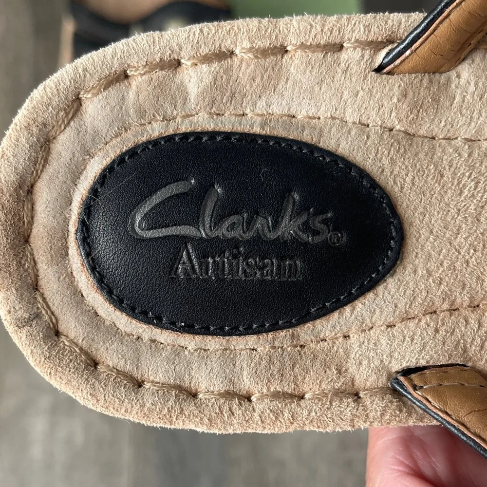 Clarks Artisan Black and Cream Sandals with Embellishments - Picture 4 of 10